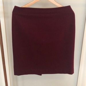 Maroon wool j. Crew pencil skirt